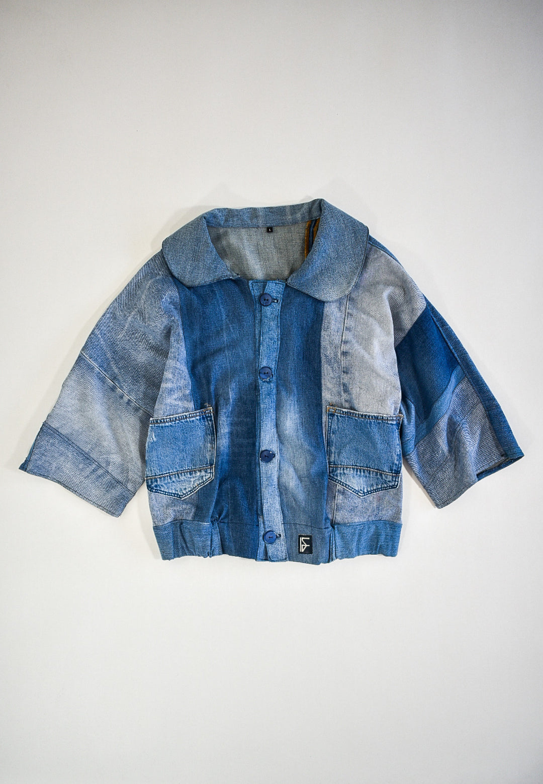 IF DENIM | Sustainable Handcrafted Cropped Vintage Jacket L - IF DENIM