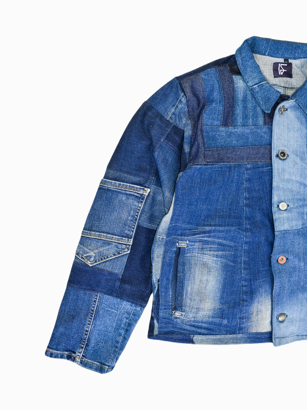 IF DENIM | Sustainable Patchwork Jacket L - IF DENIM