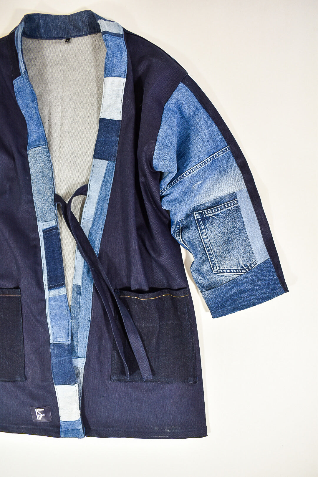 IF DENIM | Sustainable Patchwork Kimono Mid-Length L - IF DENIM