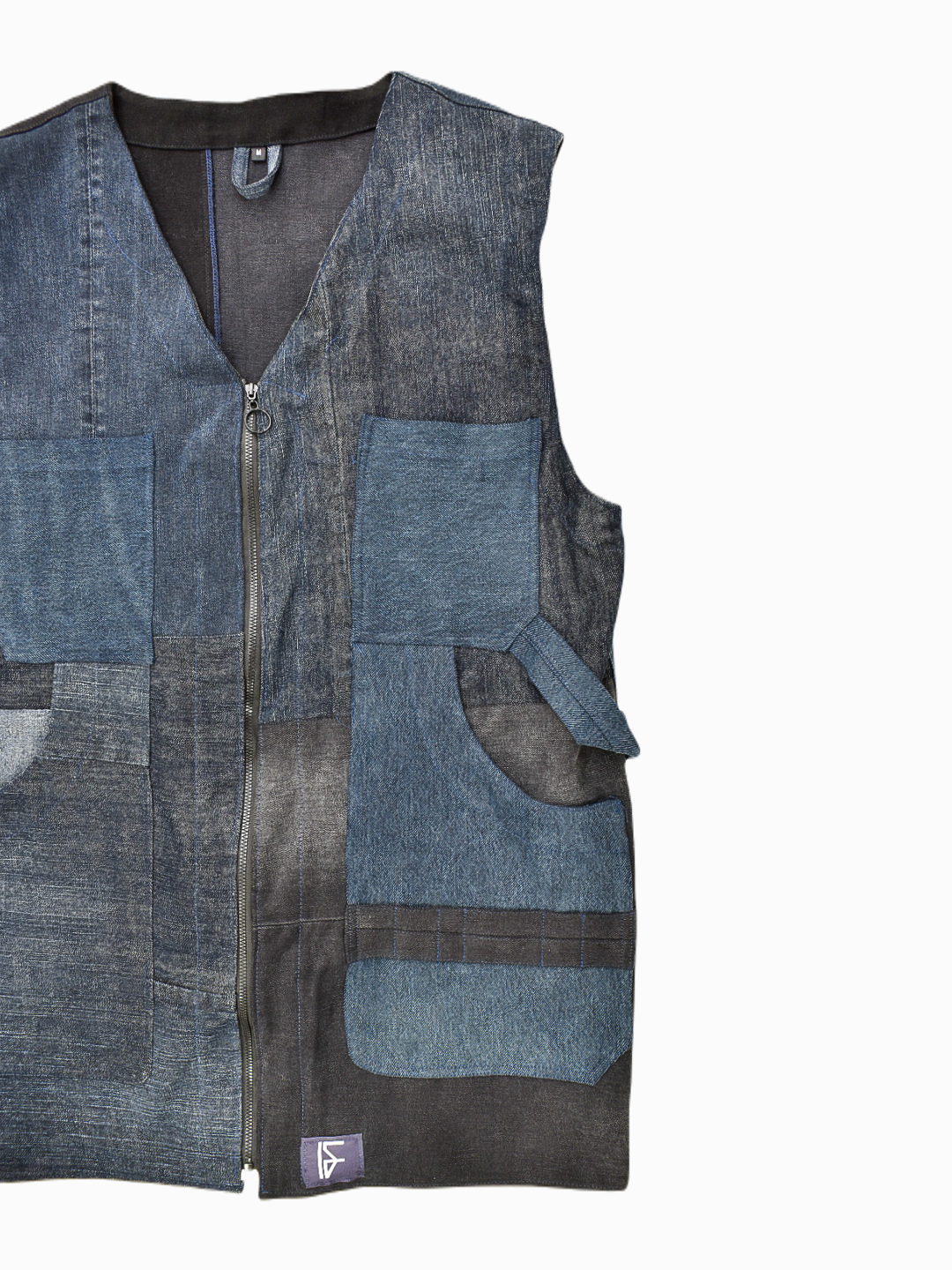 IF DENIM | Sustainable Patchwork Painter Vest M - IF DENIM