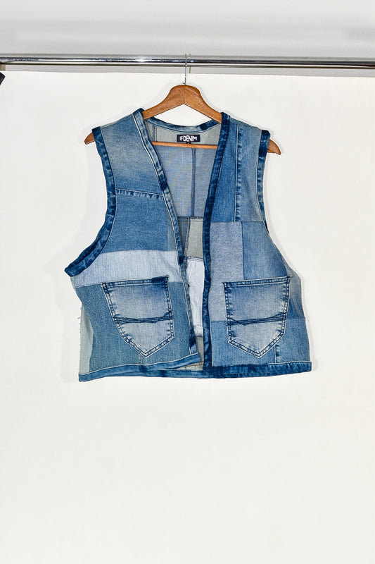 IF DENIM | Sustainable Patchwork Vest M - IF DENIM
