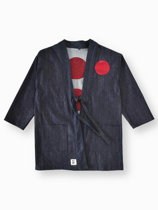 IF DENIM TEGENDRAADS kimono featuring a stylish, patterned design and relaxed fit, perfect for casual or fashion-forward outfits.