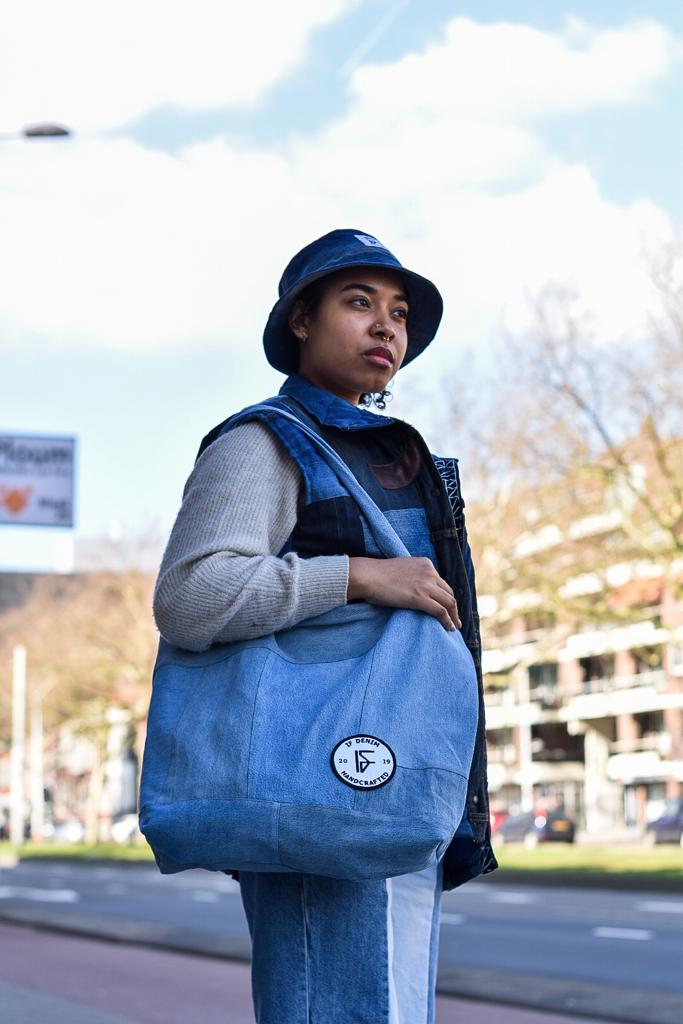 IF DENIM | Sustainable Handcrafted Totebag Worn-out Vintage LB - IF DENIM