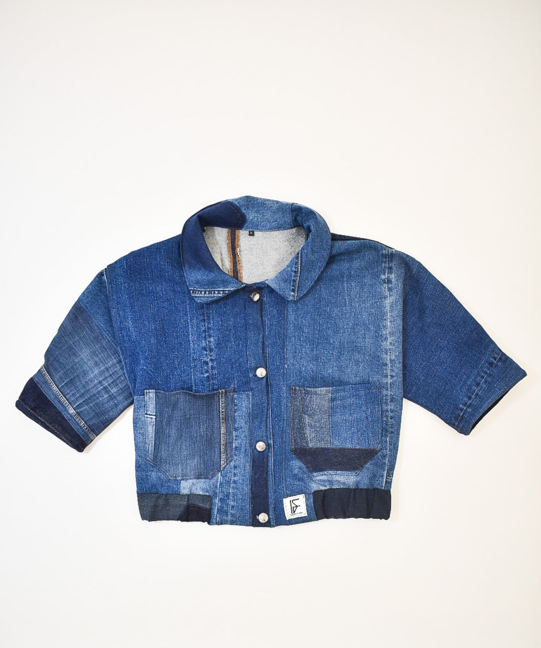IF DENIM | Sustainable Handcrafted Cropped Vintage Jacket DB L - IF DENIM