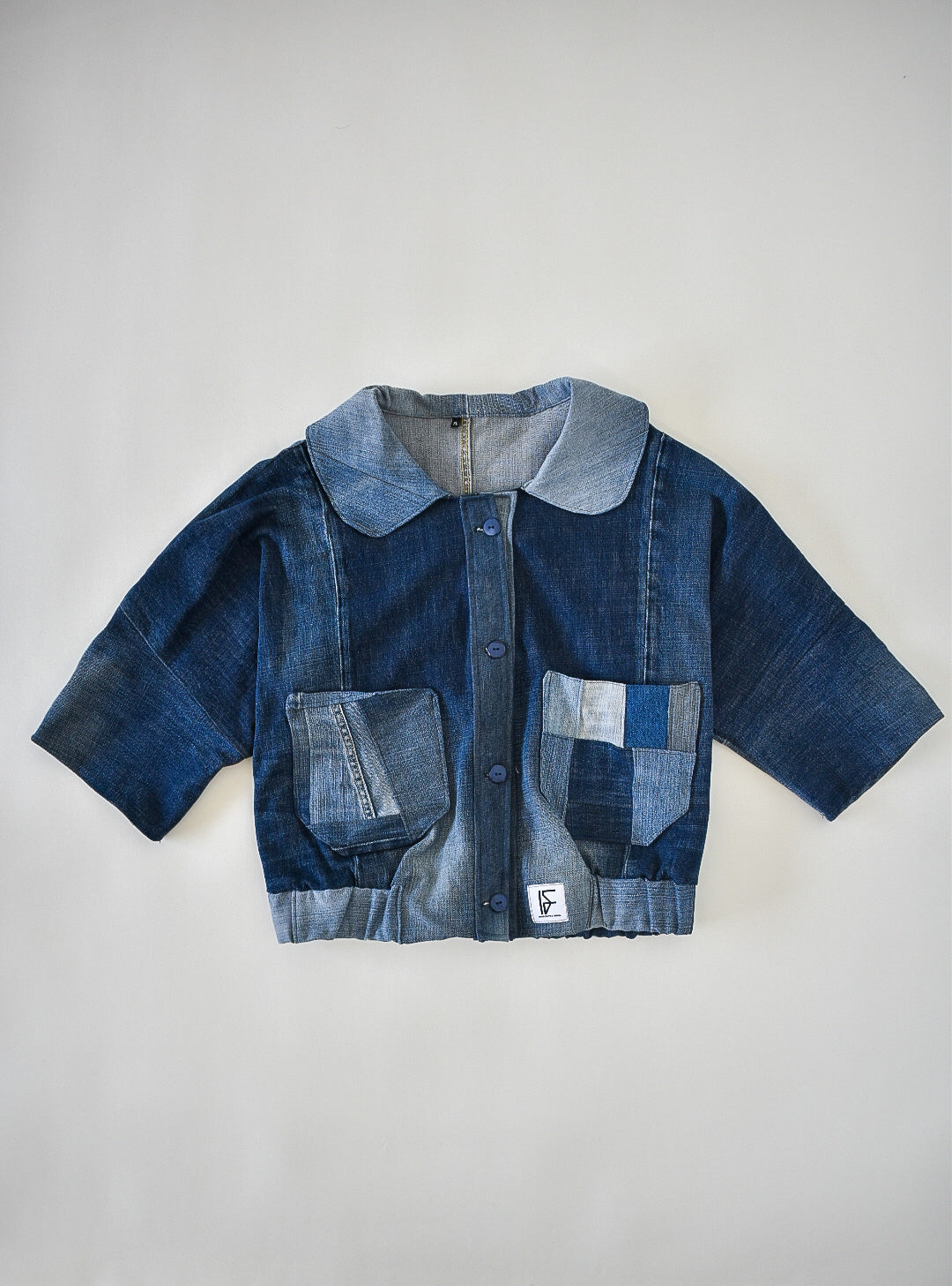 IF DENIM | Sustainable Handcrafted Cropped Vintage Jacket XL - IF DENIM