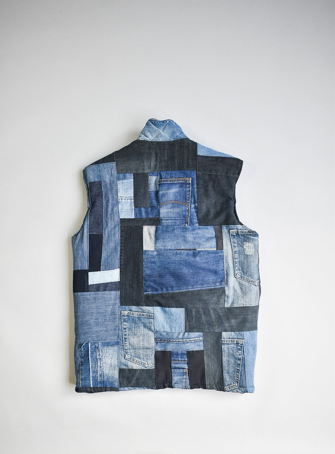 IF DENIM | Sustainable Handcrafted Patchwork Bodyvest Mid Length M - IF DENIM