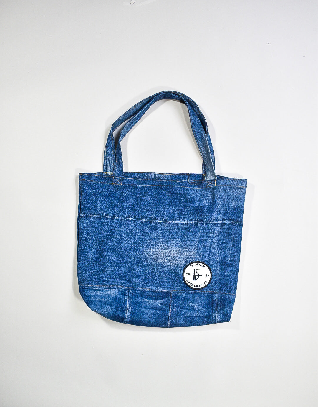 IF DENIM | Sustainable Handcrafted Totebag Worn-out Stone Washed - IF DENIM