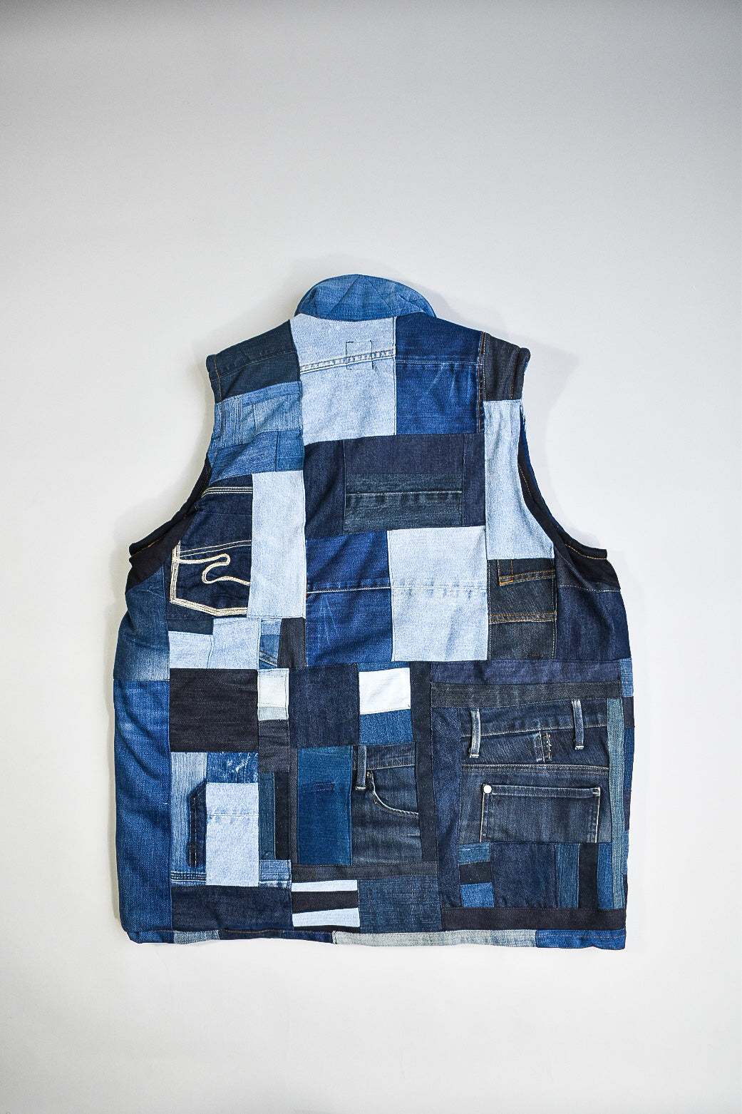 IF DENIM | Sustainable Handcrafted Patchwork Bodyvest Mid Length L - IF DENIM