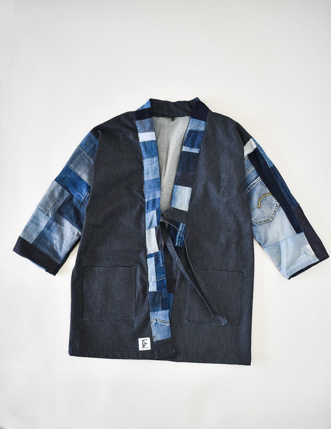 IF DENIM | Sustainable Handcrafted Patchwork Kimono Mid Length - IF DENIM