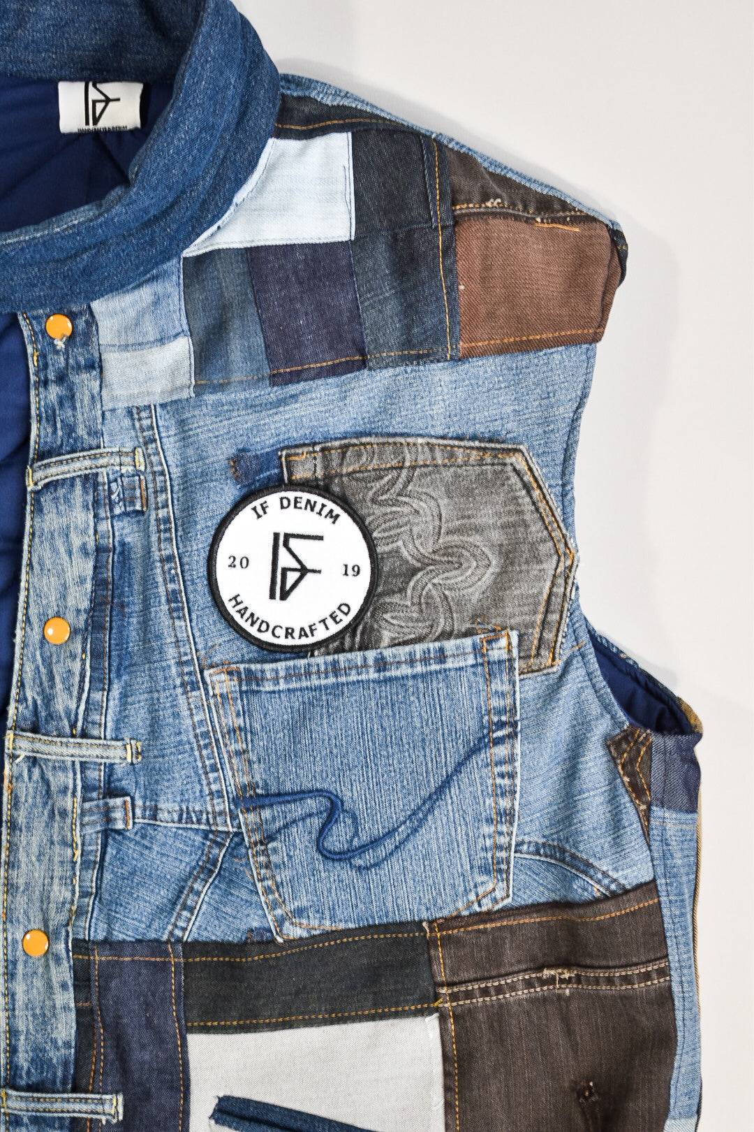 IF DENIM | Sustainable Handcrafted Patchwork Bodyvest L - IF DENIM