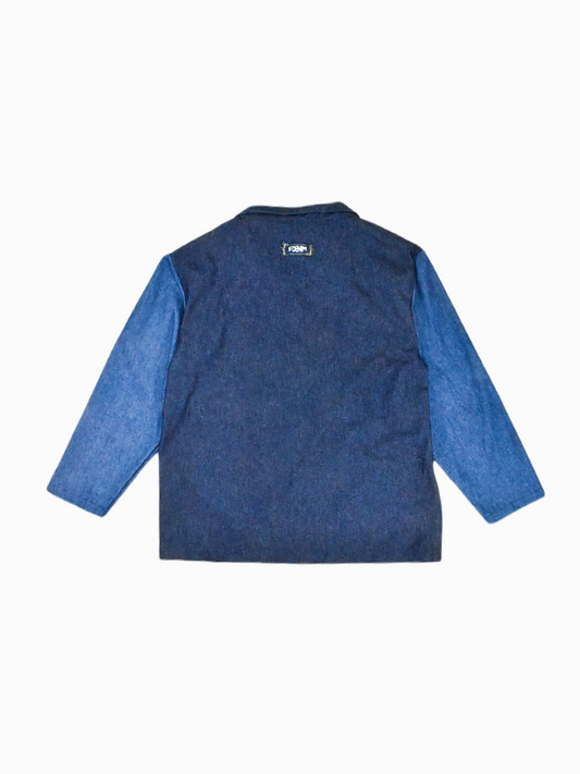 IF DENIM | Workwear Shirt Dark Blue Patchwork - IF DENIM