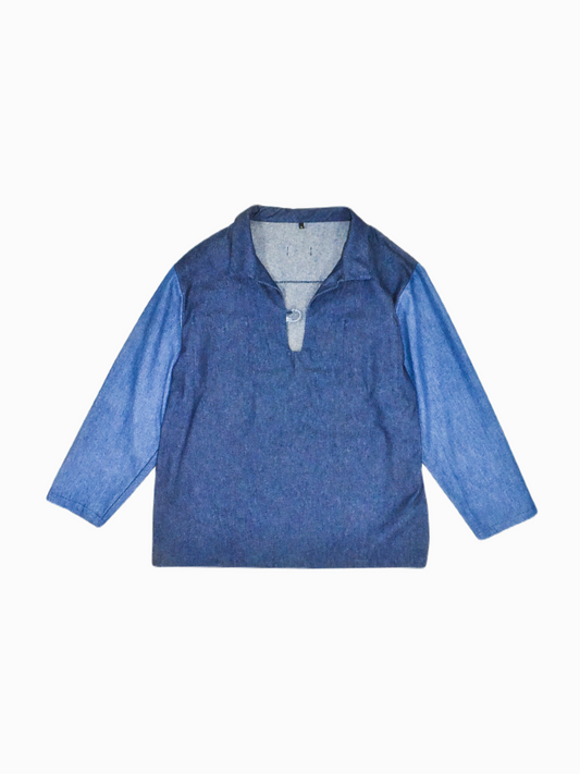 IF DENIM | Workwear Shirt Dark Blue Patchwork - IF DENIM