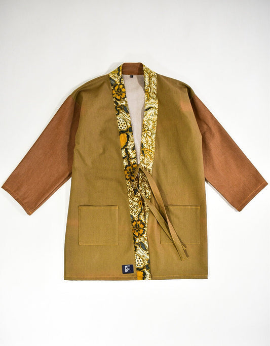 IF DENIM |  Sustainable Batik Kimono Cognac M - IF DENIM