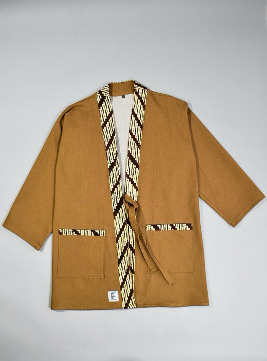 IF DENIM |  Sustainable Handcrafted Batik Kimono Cognac - IF DENIM