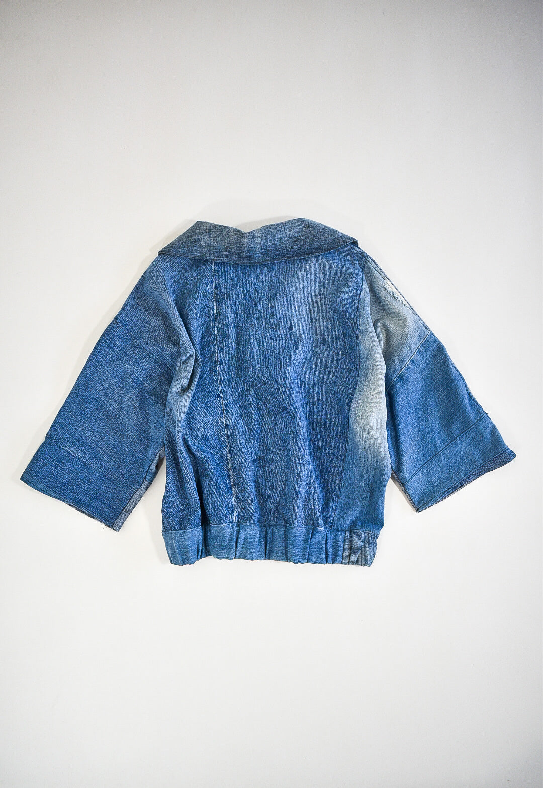 ALS DENIM | Duurzaam handgemaakt cropped vintage jasje L