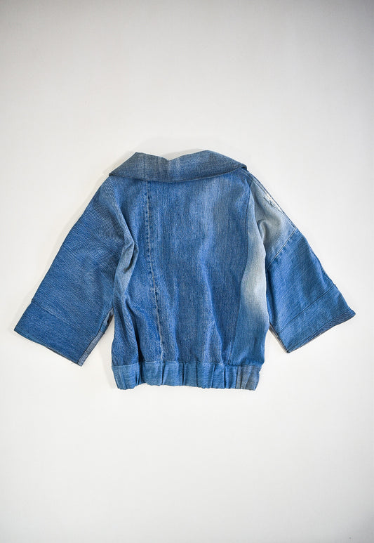 IF DENIM | Sustainable Handcrafted Cropped Vintage Jacket L - IF DENIM