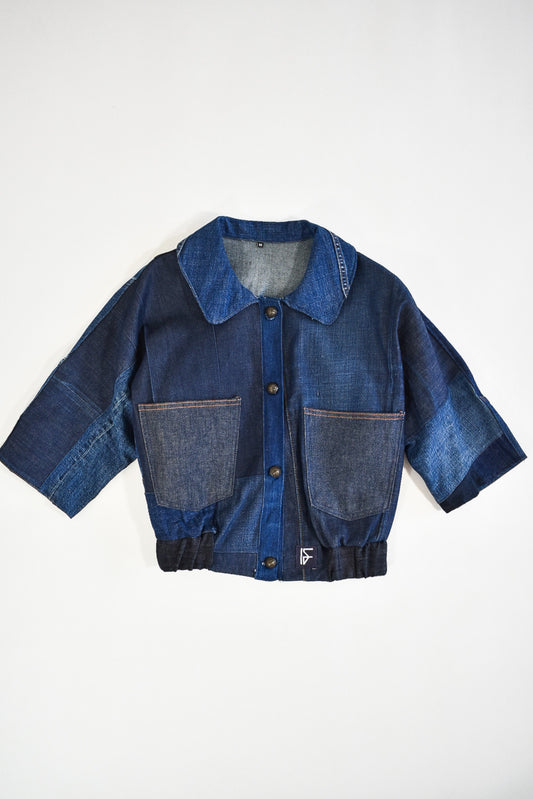 IF DENIM | Sustainable Handcrafted Cropped Vintage Jacket M - IF DENIM