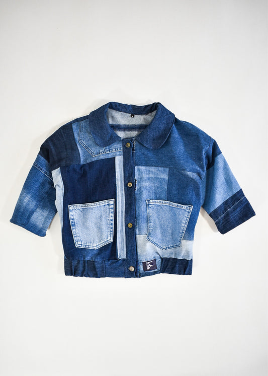 IF DENIM | Sustainable Handcrafted Cropped Vintage Jacket S - IF DENIM