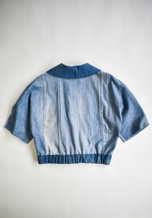 IF DENIM | Sustainable Handcrafted Cropped Vintage Jacket XL - IF DENIM