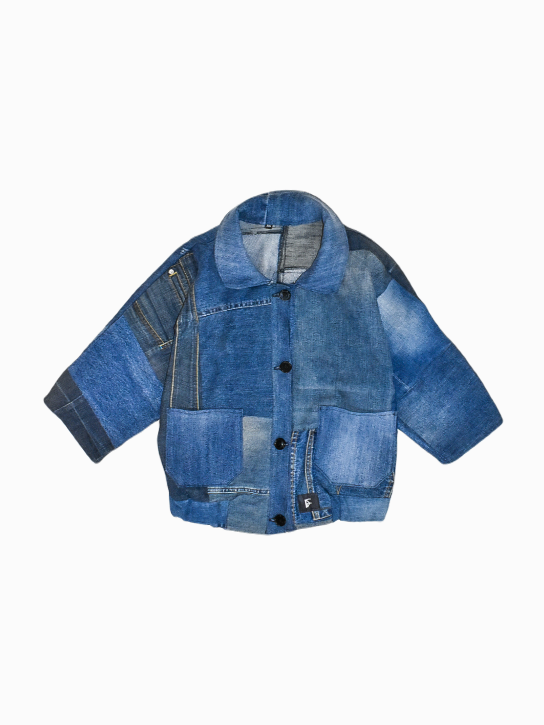 ALS DENIM | Duurzame handgemaakte cropped vintage jas XS