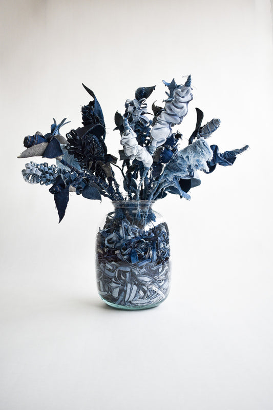 IF DENIM | Upcycled Denim Bouquet In A Vase - IF DENIM