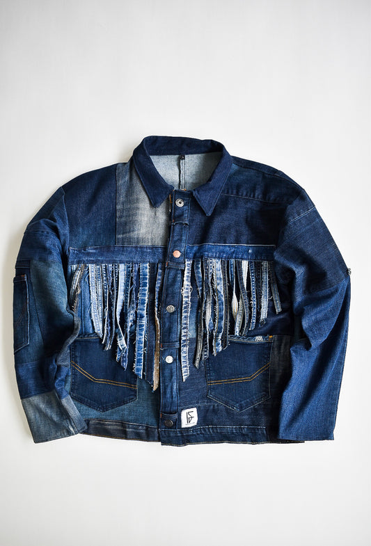 IF DENIM | Sustainable Handcrafted Western Patchwork Jacket L - IF DENIM