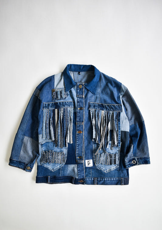 IF DENIM | Sustainable Handcrafted Western Patchwork Jacket M - IF DENIM