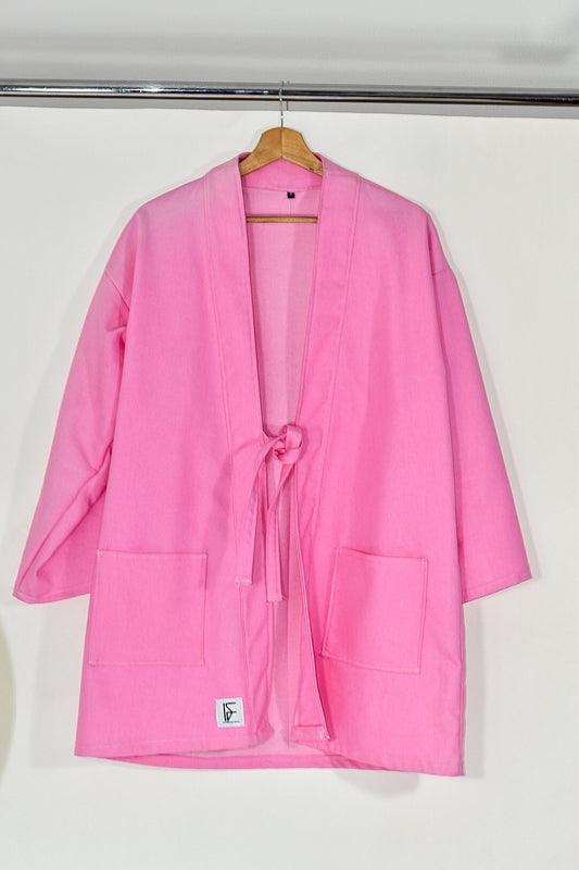 IF DENIM | Sustainable Kimono Pink Mid Length - IF DENIM