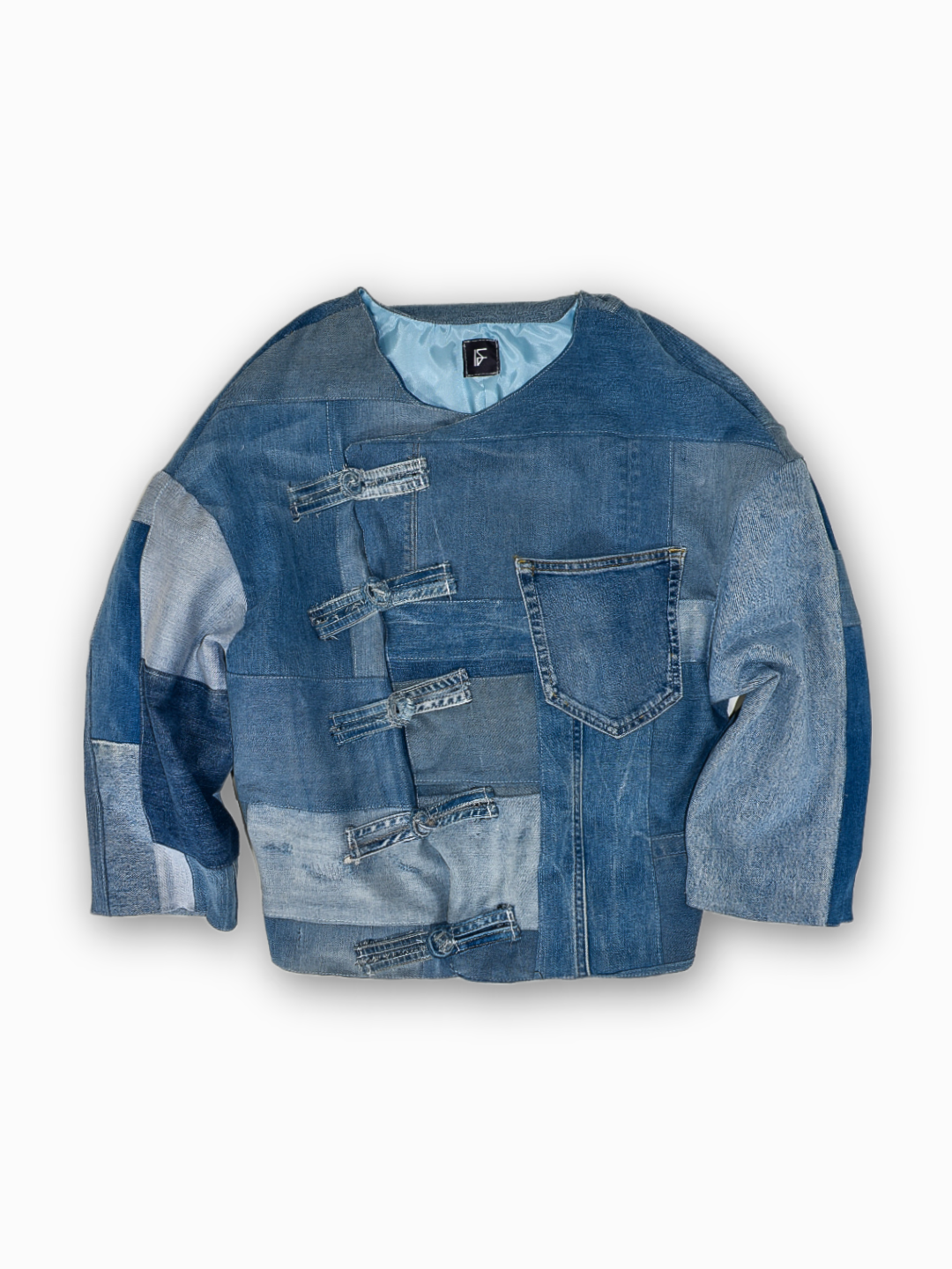 IF DENIM | Sustainable Overlap Patchwork Jacket M - IF DENIM