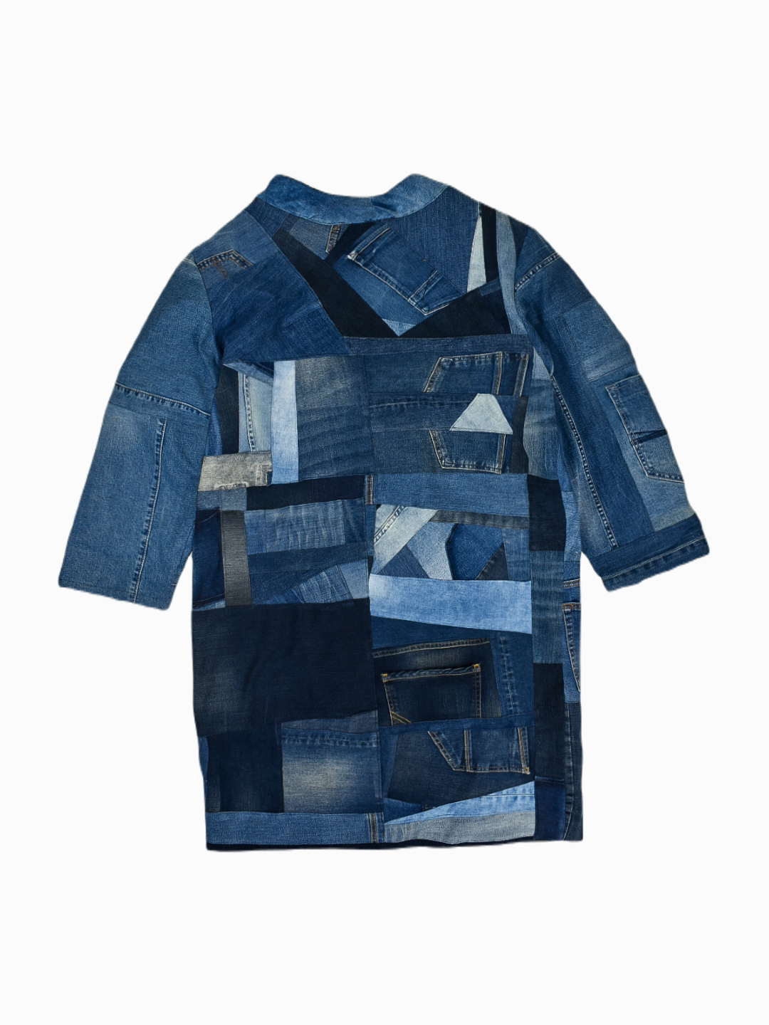 ALS DENIM | Duurzame patchwork-kimono, halflang L