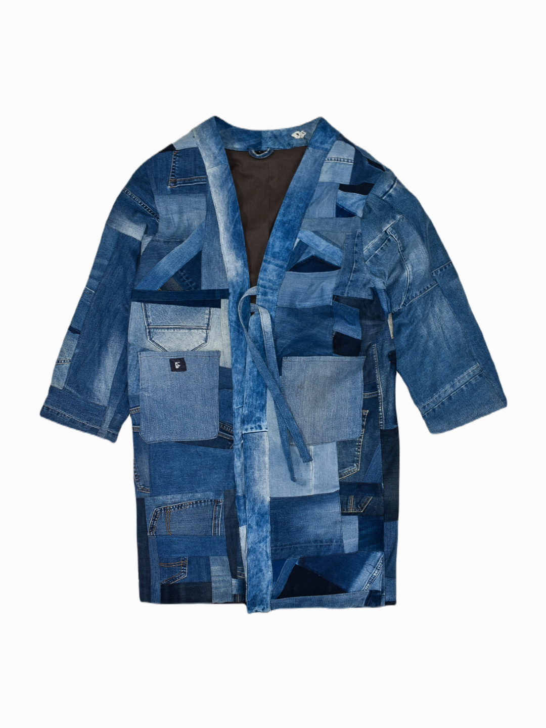 ALS DENIM | Duurzame patchwork-kimono, halflang L