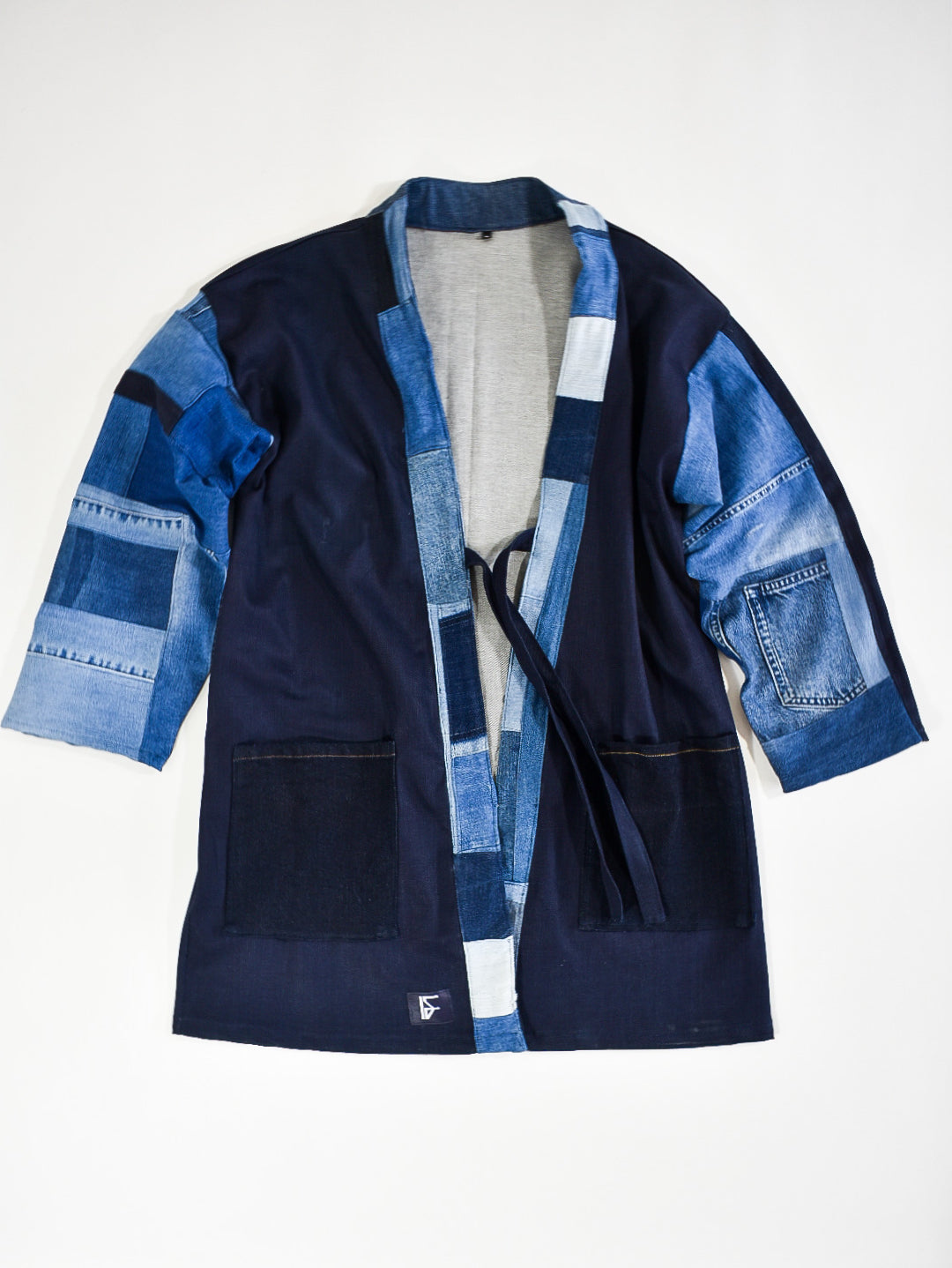 ALS DENIM | Duurzame patchwork-kimono, halflang L