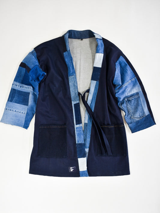IF DENIM | Sustainable Patchwork Kimono Mid-Length L - IF DENIM