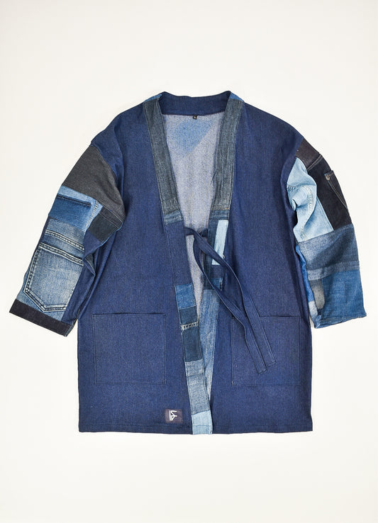 IF DENIM | Sustainable Patchwork Kimono Mid-Length L