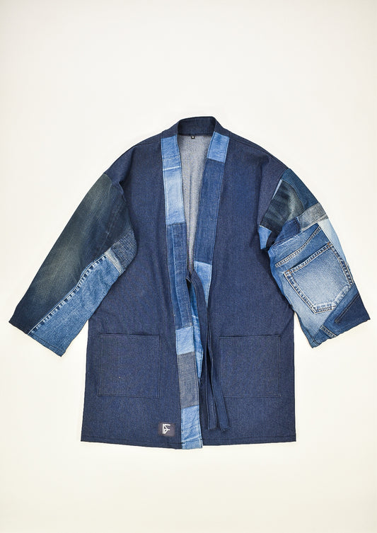 IF DENIM | Sustainable Patchwork Kimono Mid-Length M