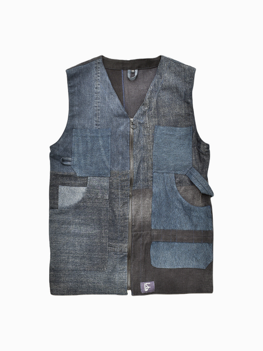 IF DENIM | Sustainable Patchwork Painter Vest M - IF DENIM