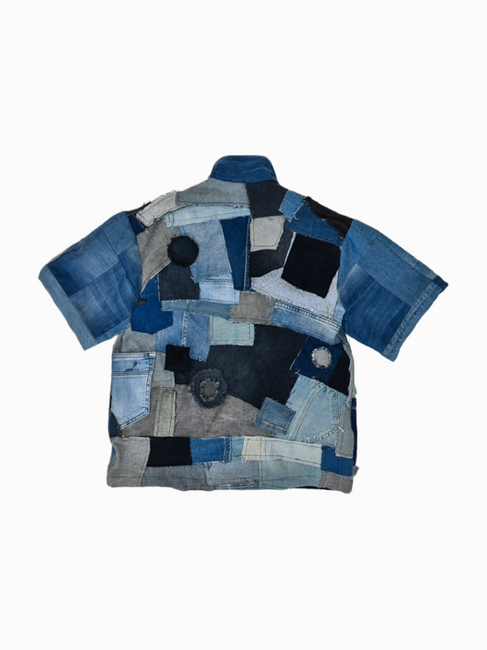 IF DENIM | Ripped Patchwork Jacket L