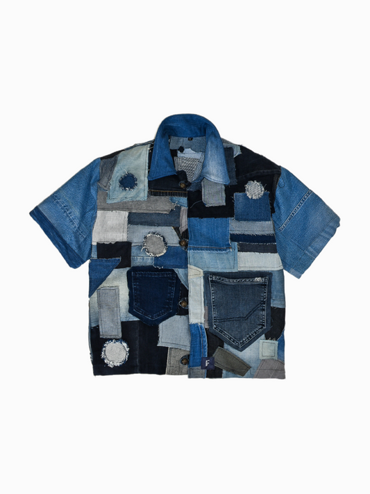 IF DENIM | Ripped Patchwork Jacket L