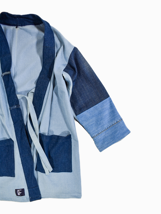 IF DENIM | Patchwork Kimono Mid-Length L