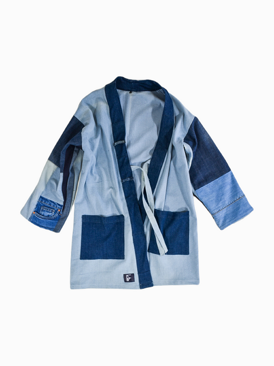 IF DENIM | Sustainable Patchwork Kimono Mid-Length L