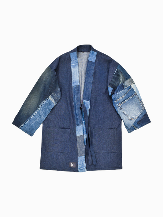 IF DENIM | Sustainable Patchwork Kimono Mid-Length M