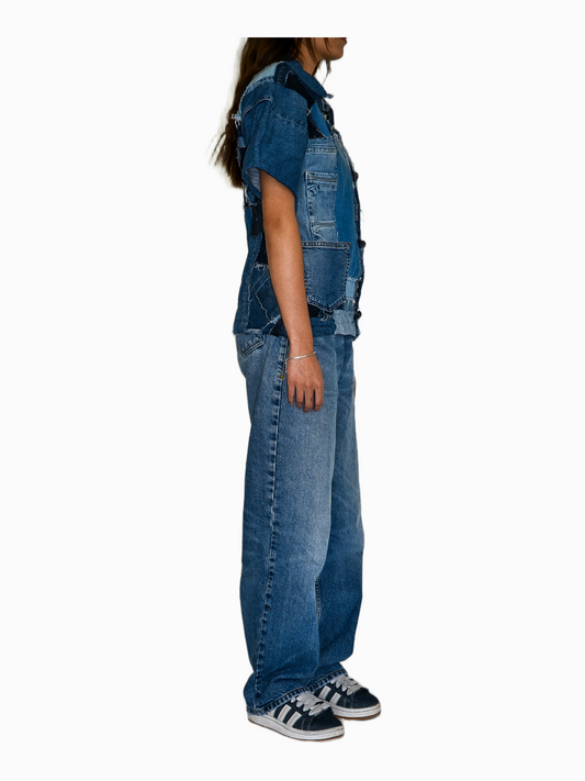 IF DENIM | Duurzame handgemaakte cropped vintage jas XS