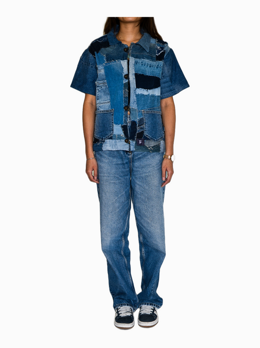 IF DENIM | Duurzame handgemaakte cropped vintage jas XS