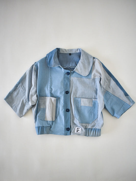 IF DENIM | Sustainable Handcrafted Cropped Vintage Jacket M - IF DENIM