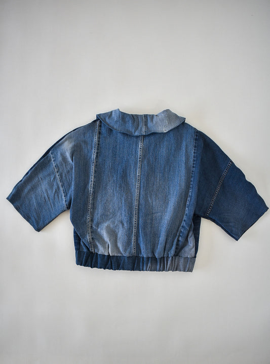 ALS DENIM | Duurzaam handgemaakt cropped vintage jasje XL