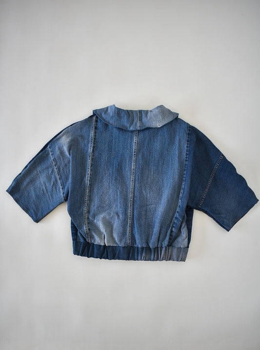 IF DENIM | Sustainable Handcrafted Cropped Vintage Jacket XL - IF DENIM