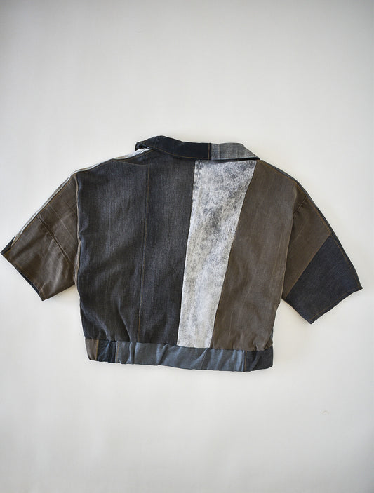IF DENIM | Sustainable Handcrafted Cropped Vintage Jacket XXL - IF DENIM