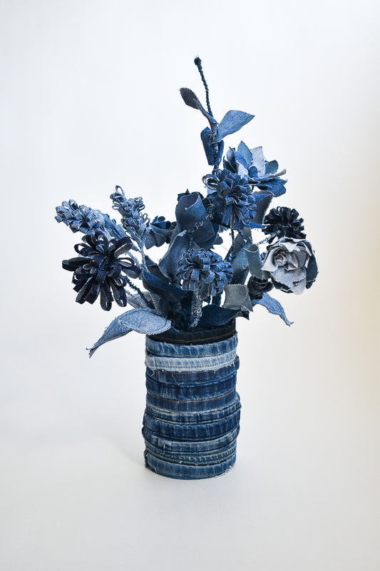 IF DENIM | Upcycled Denim Flowers In A Vase