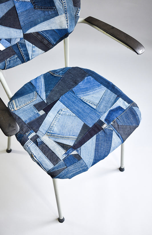 IF DENIM | Sustainable Handcrafted Vintage 60s School Chair - IF DENIM