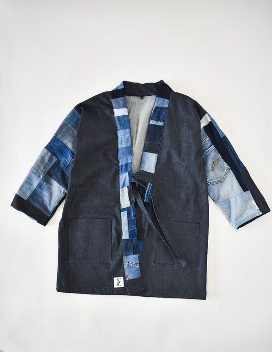 IF DENIM | Sustainable Handcrafted Patchwork Kimono Mid Length - IF DENIM